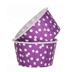 Капсулы капкейк фиолетовый/белый горох 100шт