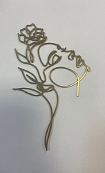 Топпер акрил Девушка Силуэт №2 золото